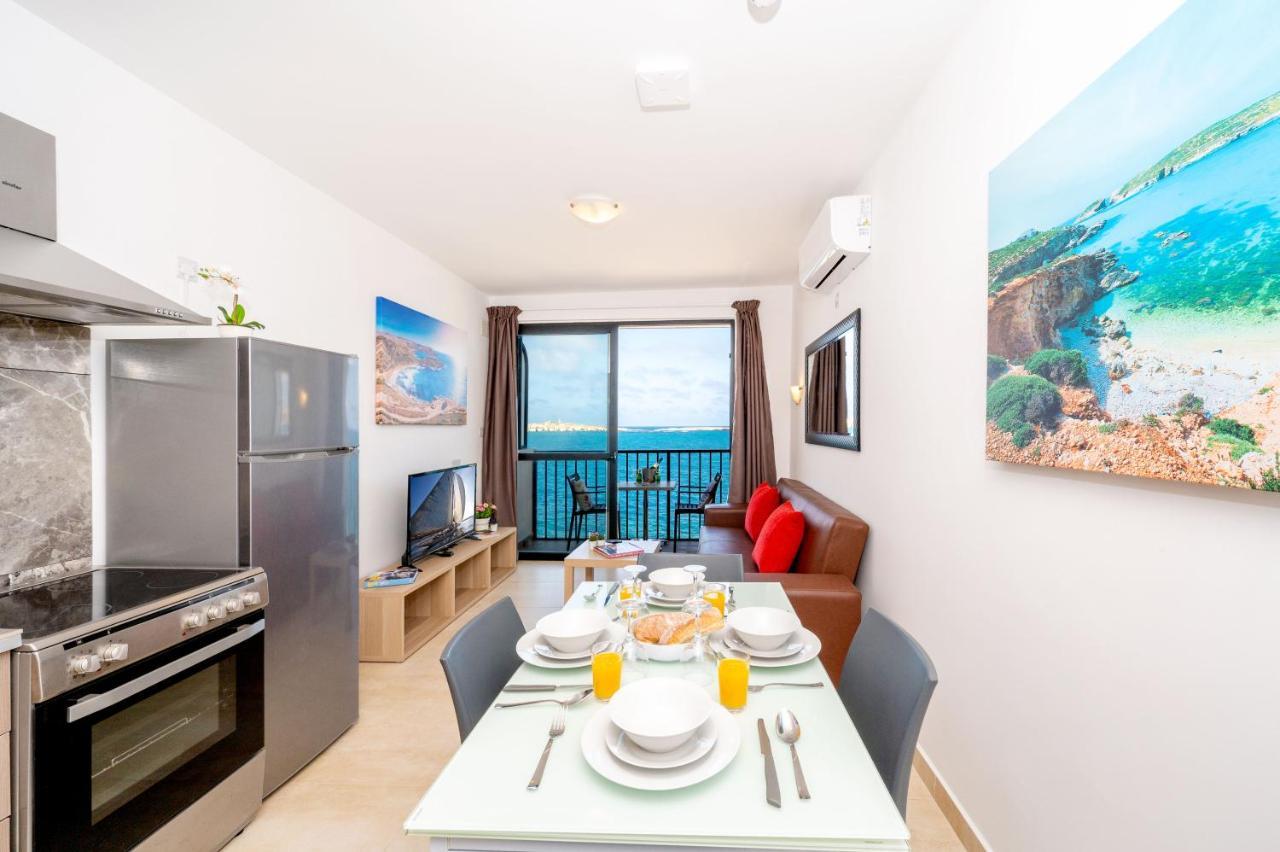 Islet Promenade Seafront 1 Bedroom Apartment With Sea View Balcony By Getawaysmalta San Pawl il-Baħar Eksteriør bilde