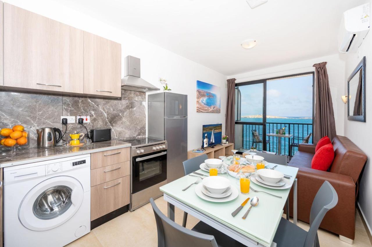 Islet Promenade Seafront 1 Bedroom Apartment With Sea View Balcony By Getawaysmalta San Pawl il-Baħar Eksteriør bilde